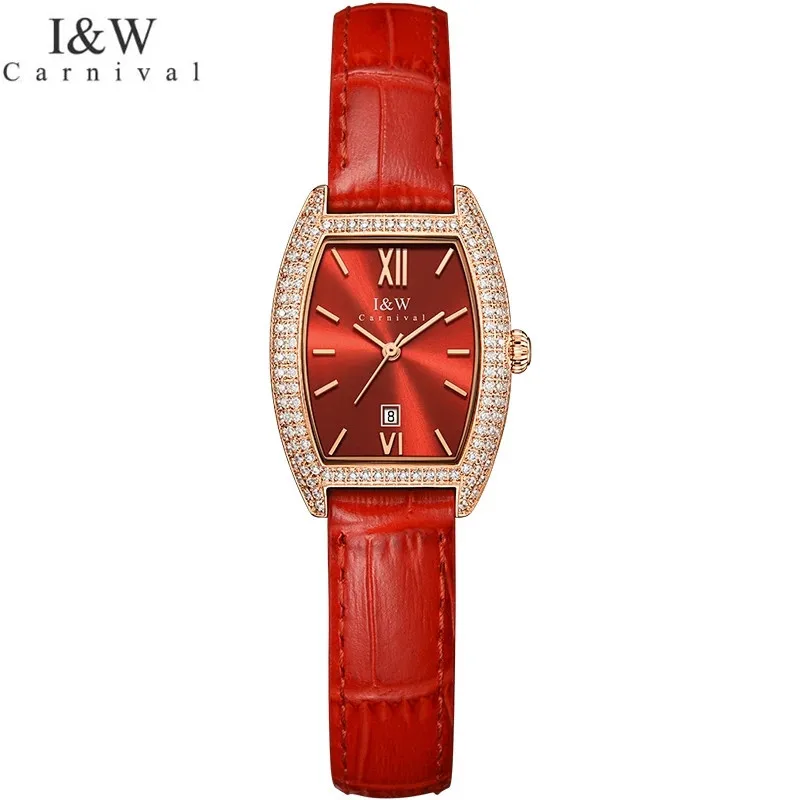 CARNIVAL Brand Women Watches Ladies Fashion Luxury Waterproof Sapphire Calendar Dress Quartz Wristwatch Clock Relogio Feminino