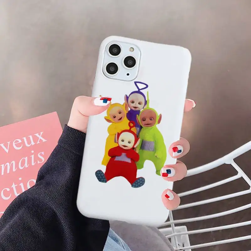 

Teletubbies funny Cute cartoon doll high quality Phone Case Candy Color for iPhone 6 7 8 11 12 s mini pro X XS XR MAX Plus