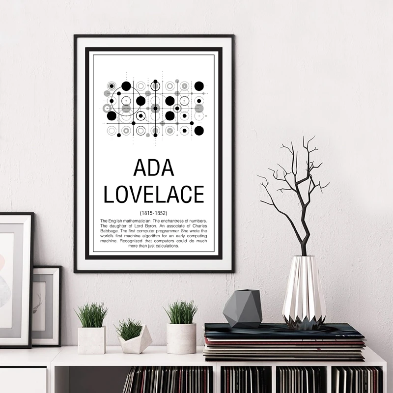 

Math Print Maths Educational Poster Mathematicians Ada Lovelace Modern Wall Art Canvas Painting Picture Gift Home Wall Decor