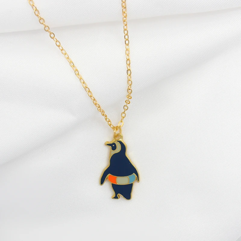 Ожерелье с эмалью в виде мультяшного пингвина арктическое животное пингвин