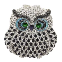 animal owl designer women evening bags pochette handmade prom clutch bags luxury party purse crystal stone day clutches female