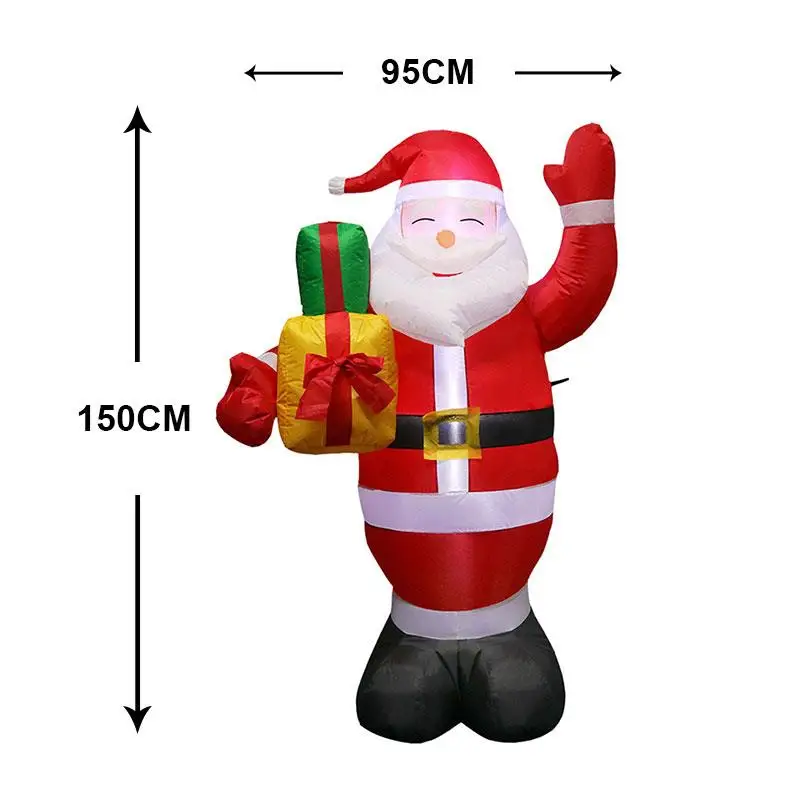 

5 Feet Christmas inflatable Christmas inflatable greeting Santa Claus with lights Christmas blowing field decoration for outdoor