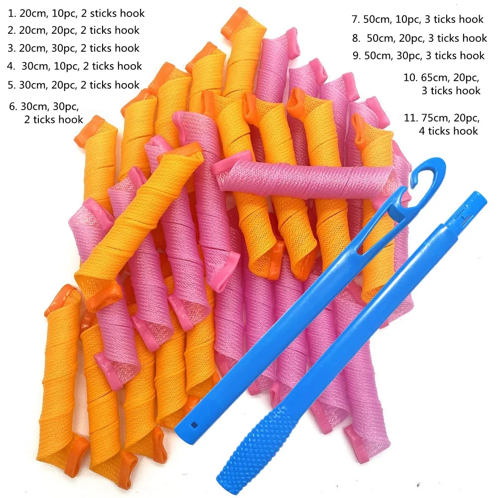 Бигуди для волос в форме улитки спиральные круглые локоны мягкие сделай сам