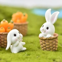 rabbit figurines fine workmanship lovely plastic miniature rabbit figurines cake toppers for bonsai decor