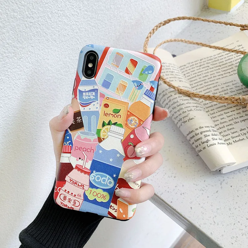 Японская бутылка для напитков Kawaii чехол телефона iPhone 7 Plus 8 6s 6 X XR XS Max Чехлы пар