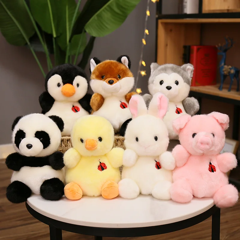 

22cm Kawaii Animal Rabbit Fox Panda Pig Penguin Husky Plush Toys Cartoon Animal Dolls Cute Pillow Stuffed for Baby Kids Gift