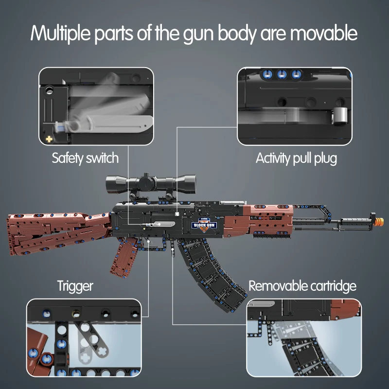 

Cada SWAT Military WW2 Weapon AK47 Models Building Blocks High -tech City Police For Assault Rifle GUN Blocks Toys for Children