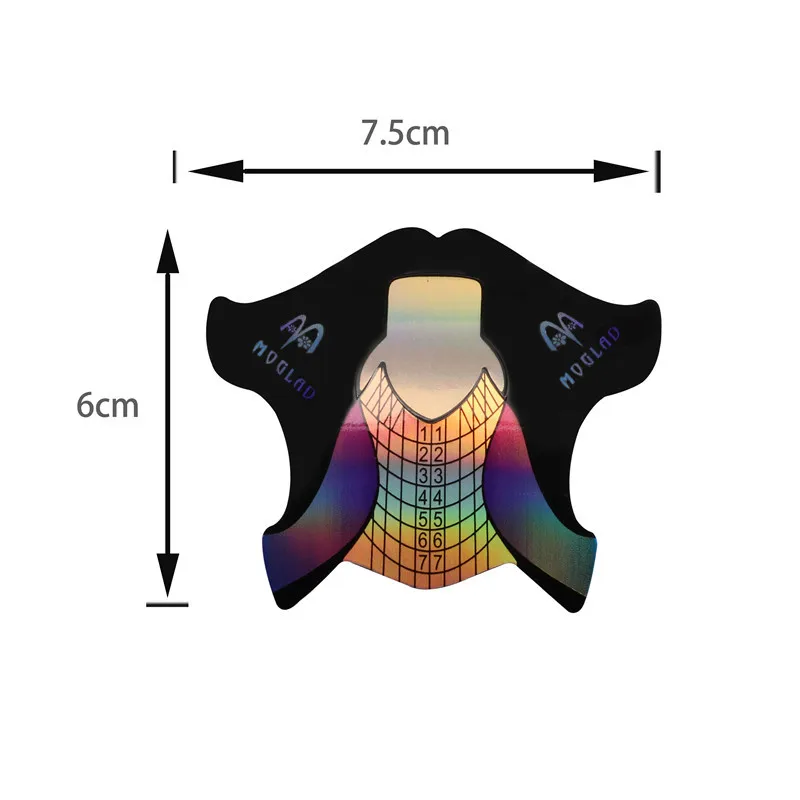 

100pcs Fish Top Shape For Nail Art French Acrylic Uv Gel Tips Extension Builder Form Nail Mold Guide Stencil Manicure Tool