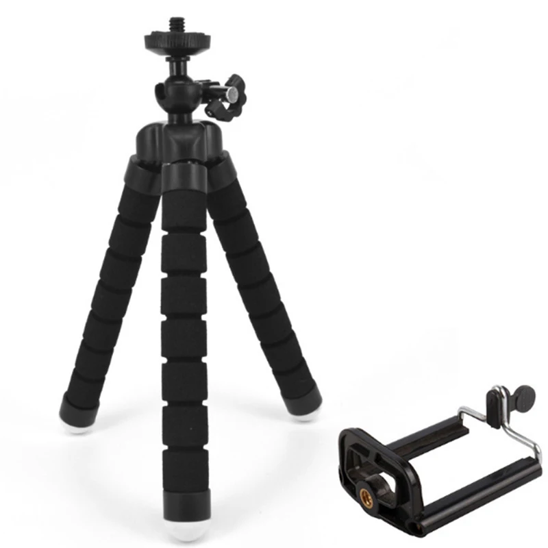 black sponge tripod BEXIN мини Гибкая камера держатель для телефона gorillapod губка Осьминог штатив для мобильного телефона для Gopro мини штатив для телефона - Цвет: black sponge tripod