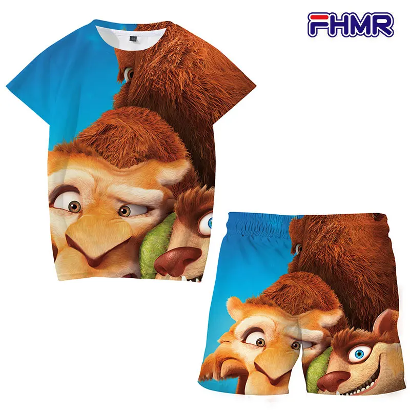 

3d Printed Cartoon Film Theme Boys Shorts Sets Girls T-shirt Top+shorts 2pcs Sets Sports Suit Baby Clothes Sport Anime Cute Suit