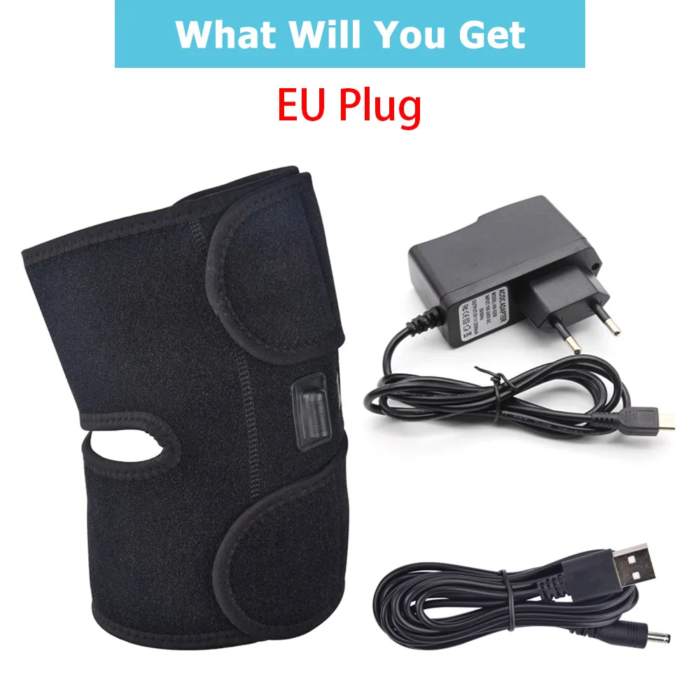 EU Plug Тепло артрит коленный бандаж поддержка Отопление лечение коленный сустав боль Спорт Травма снимает колено Реабилитация Поддержка бандаж - Цвет: EU Plug
