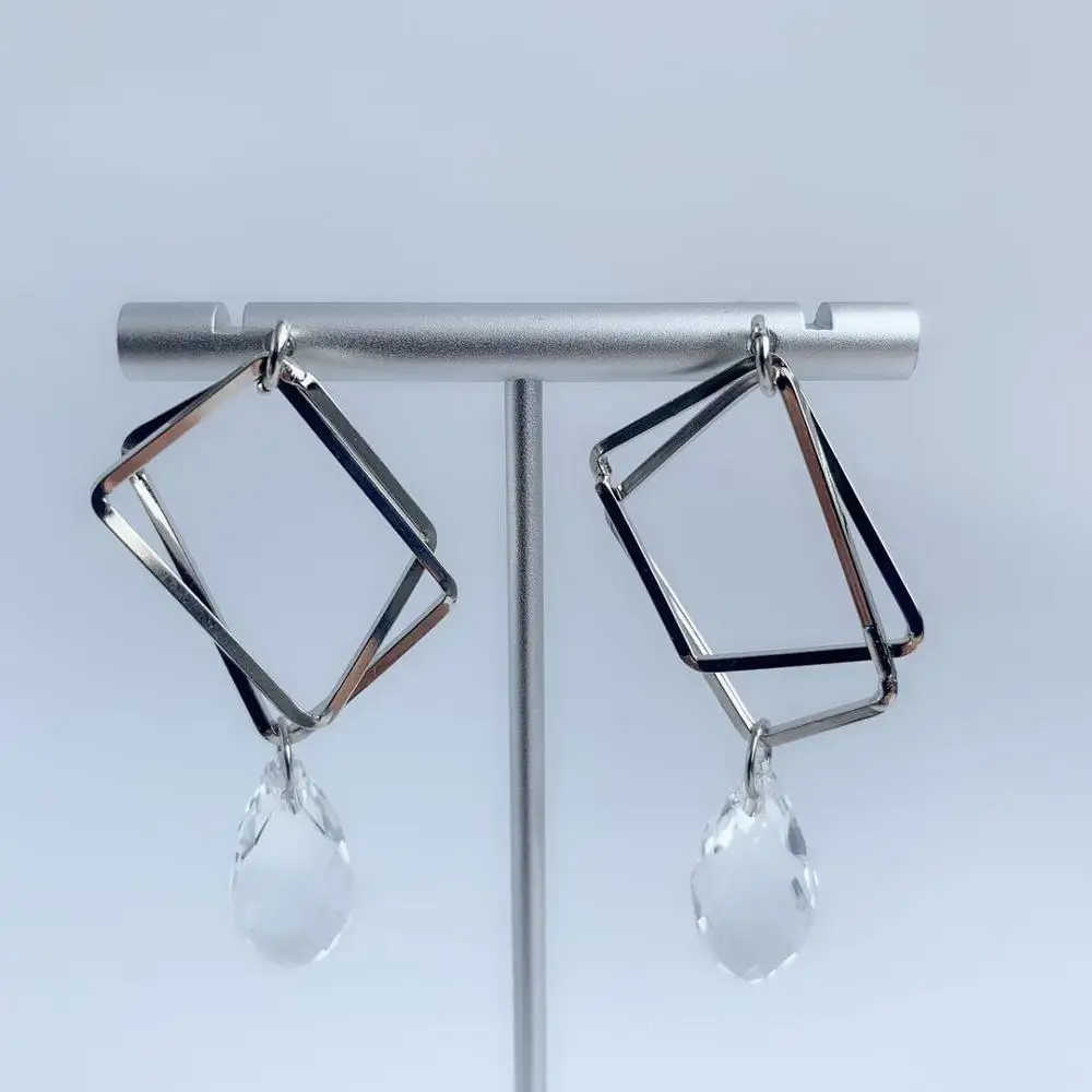 Новые серьги из родия Модная бижутерия свадебные подарки Женские аксессуары