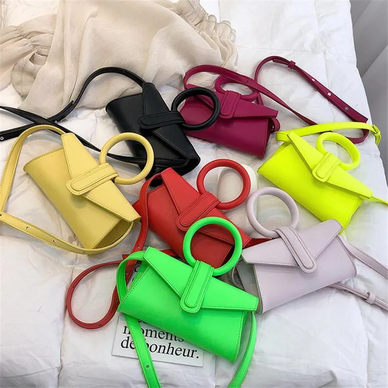 Портативная женская сумка через плечо ярких цветов, универсальная Повседневная Дамская мини-сумка, нагрудная поясная сумка 40 #8