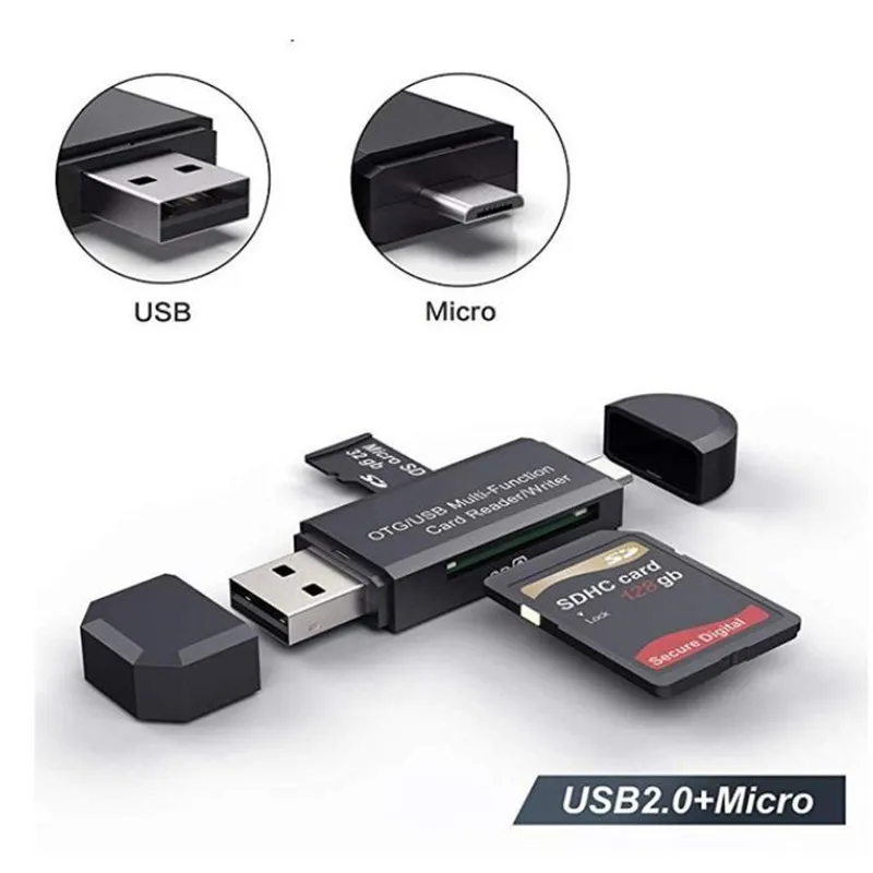 

Micro TF Memory Card Reader Smart Memory Card Reader Adapter TYPE C USB 2.0 Charger Micro OTG for Laptop Tablet Travel Accessory