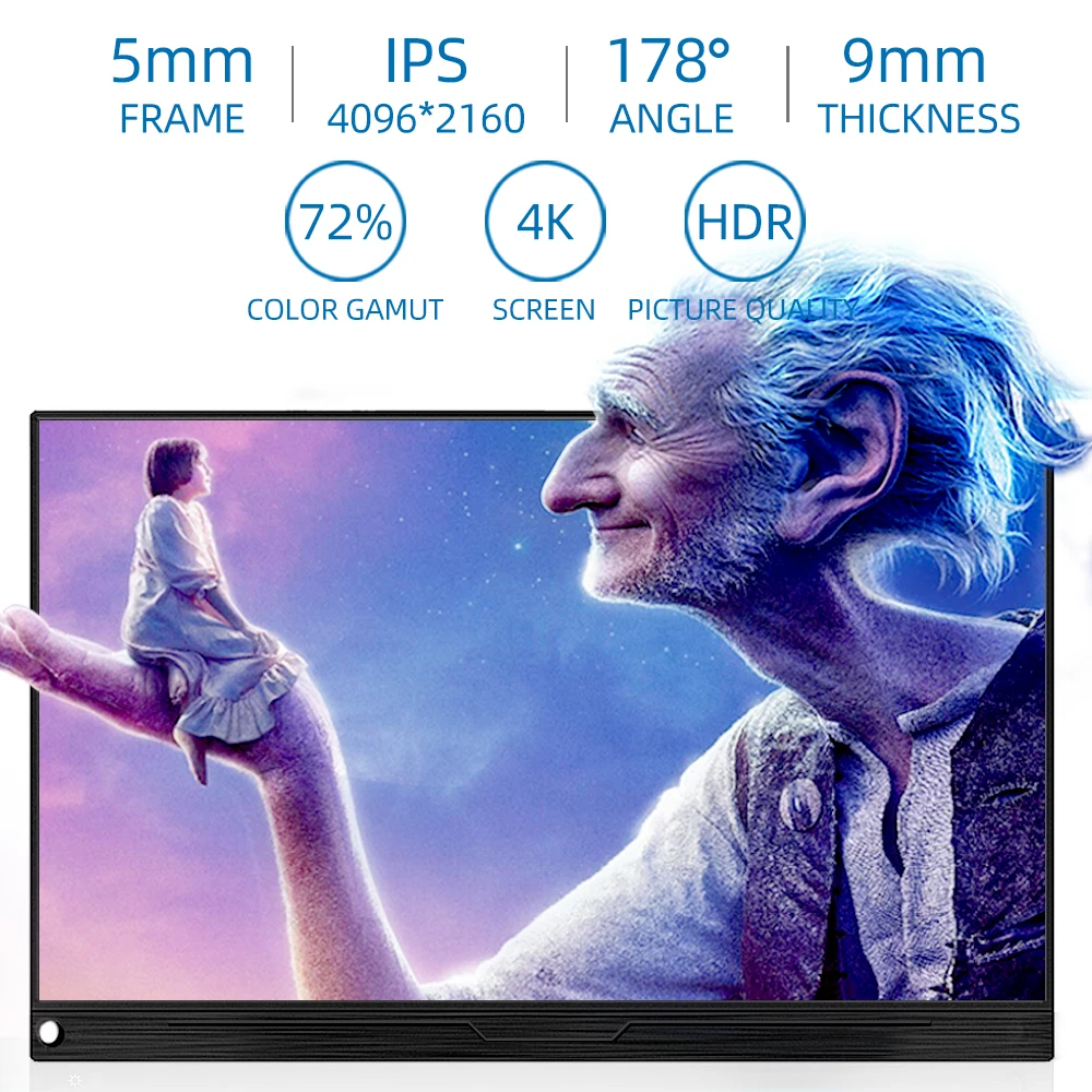 BEEX портативный монитор 3840 × 2160 4K HD IPS 15 6 дюймовый ЖК дисплей для ноутбука телефона