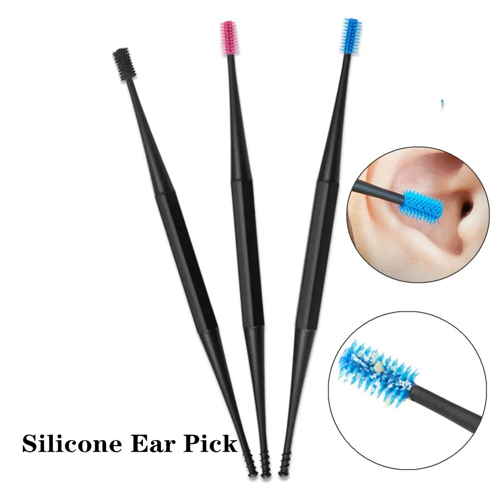 

Double Head Silicone Ear Pick Double-ended Earpick Ear Wax Curette Remover Ear Cleaner Spoon Spiral Ear Clean Tool Spiral Design