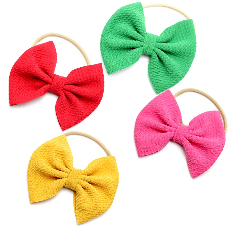 

Fit All Baby Over Sized Hair Bow Newborn Nude Nylon Head Band Girl Large Hair Bows Big Bow Turban bebes Headband Knot Headbands