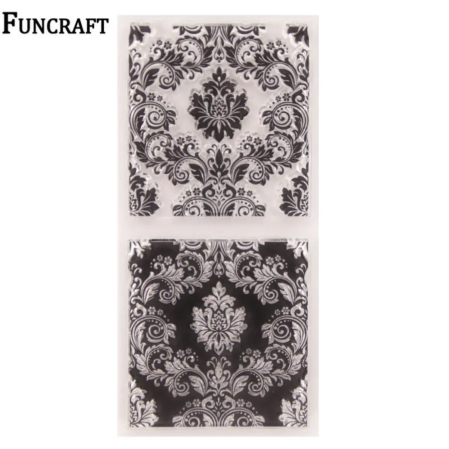 Квадратная рамка цветок Венок фон прозрачные резиновые штампы для скрапбукинга