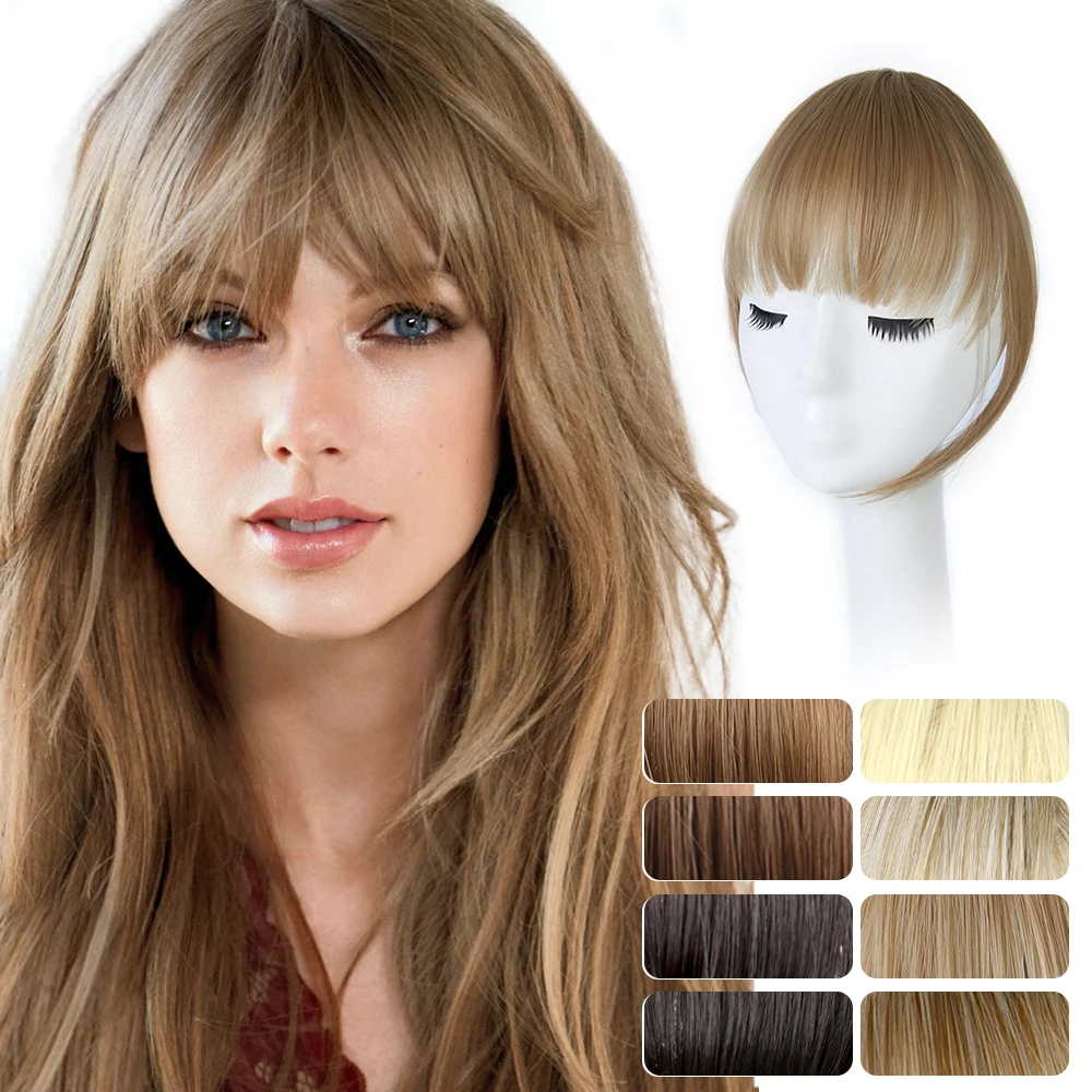 Синтетические волосы для женщин накладные челки наращивания бахромы зажим волос