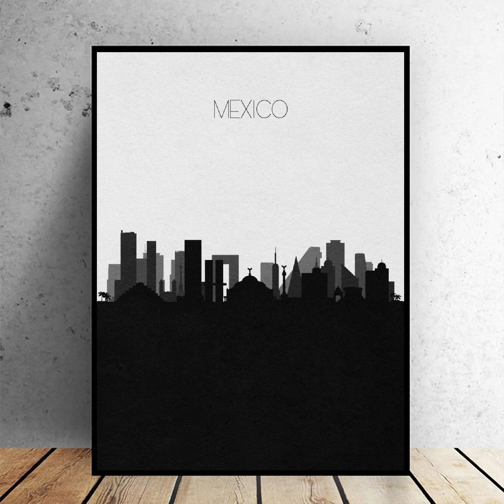 Mexico Skyline Canvas Wall Art Print Modern Poster Pictures Living Room Decor | Дом и сад