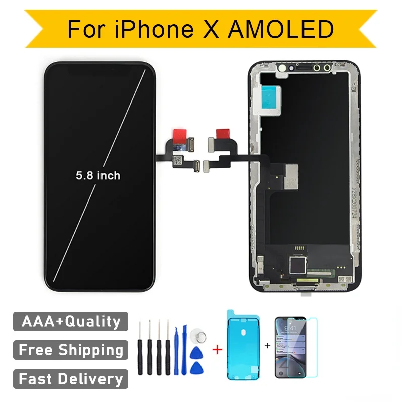 

Качество AAA AMOLED GX без битых пикселей для iPhone 11 Pro X XS Max ЖК-дисплей сенсорный экран дигитайзер в сборе Замена Pantalla