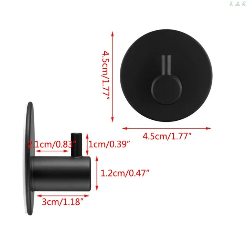 

4PCS Stainless Steel Towel Hook Wall Hanger Self Adhesive Clothes Rack Shelf Kit