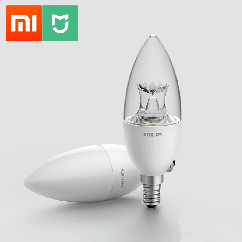 Xiao mi jia светодиодный светильник лампа Philips Zhirui умная Лампа E14 Свеча для умный дом