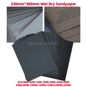 Абразивные листы 80-2500 Грит, влажная и водонепроницаемая бумага для мебели, 1 шт.