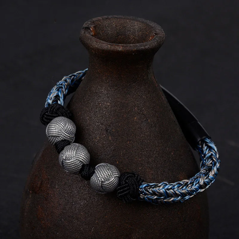 Модный новый мужской уличный плетеный браслет с узлом разных цветов в стиле