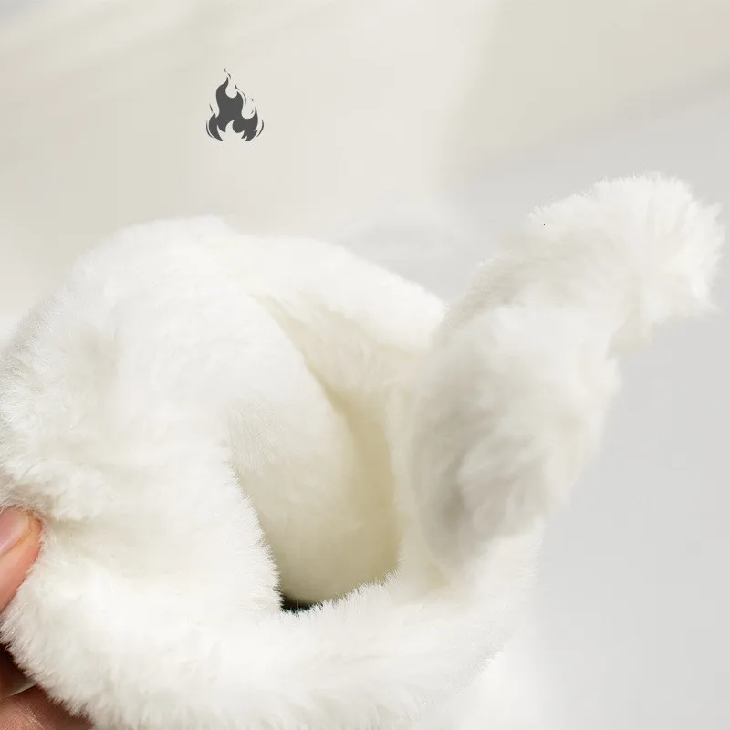 Зимние женские домашние меховые тапочки домашняя и Уличная обувь бархатная