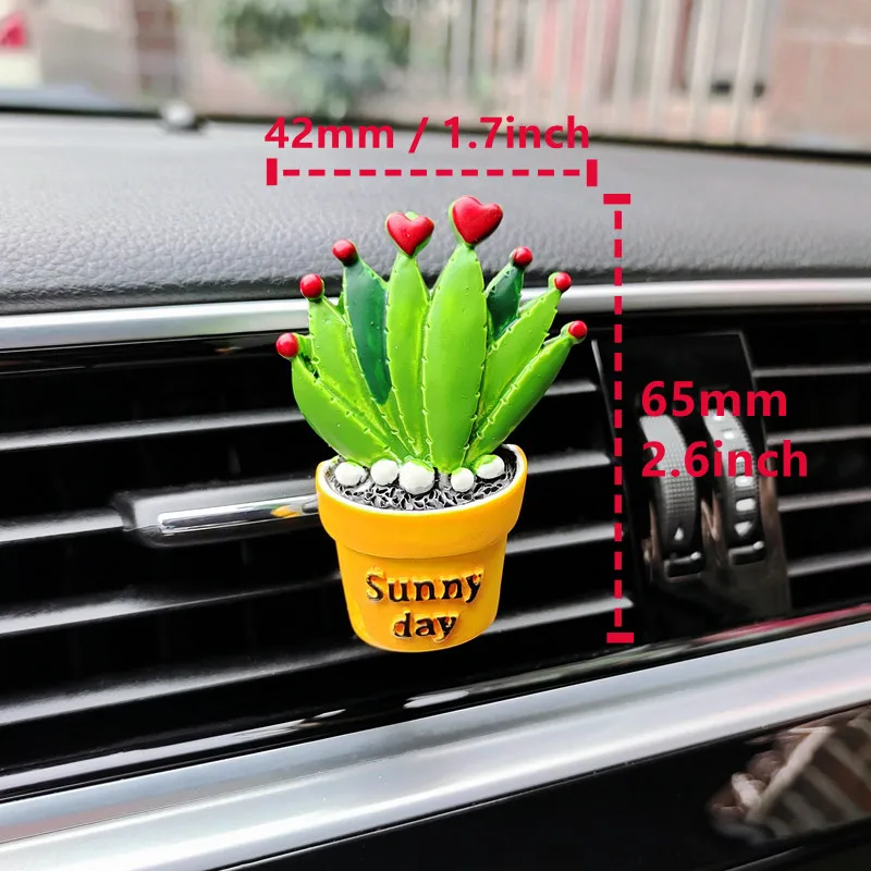 

Creative 3D Simulation Cactus Plant Car Air Conditioner Outlet Perfume Clip Potted Plants Succulents Car Air Freshener Ornament