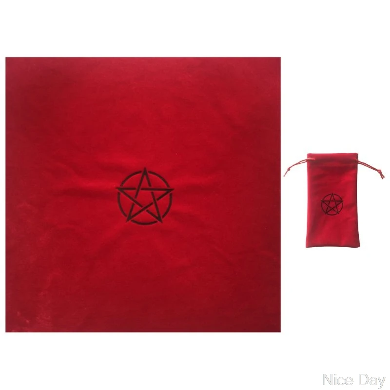 Скатерть Таро с пентаграммой и сумкой бархатная скатерть коврик My28 20 Прямая