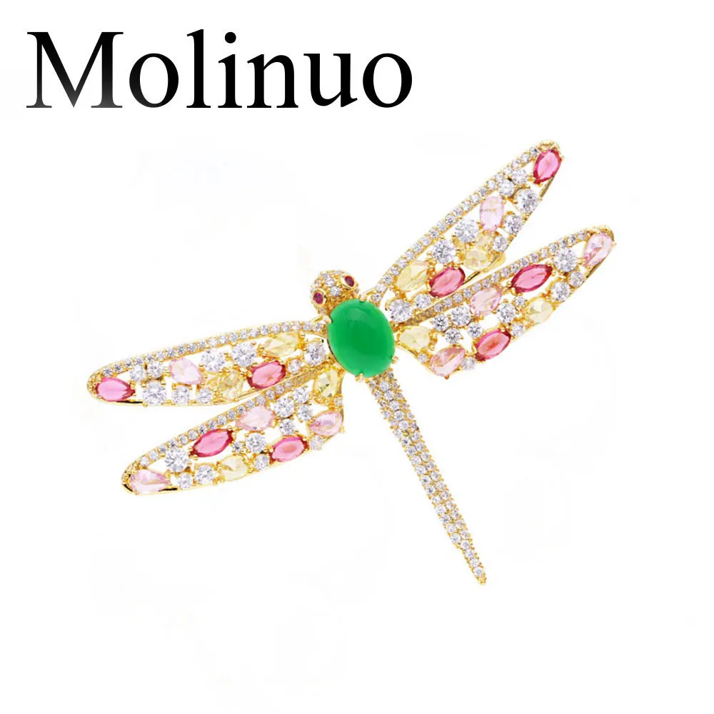 Molinuo новый стиль стрекоза CZ Брошь женская милая маленькая брошь булавка в виде