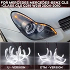 Светодиодный кристалл ангельские глазки с Стиль DRL DTM U Форма светильник 6000 К белый свет для Mercedes-Benz CLS-class CLS C219 W219 2004-2010