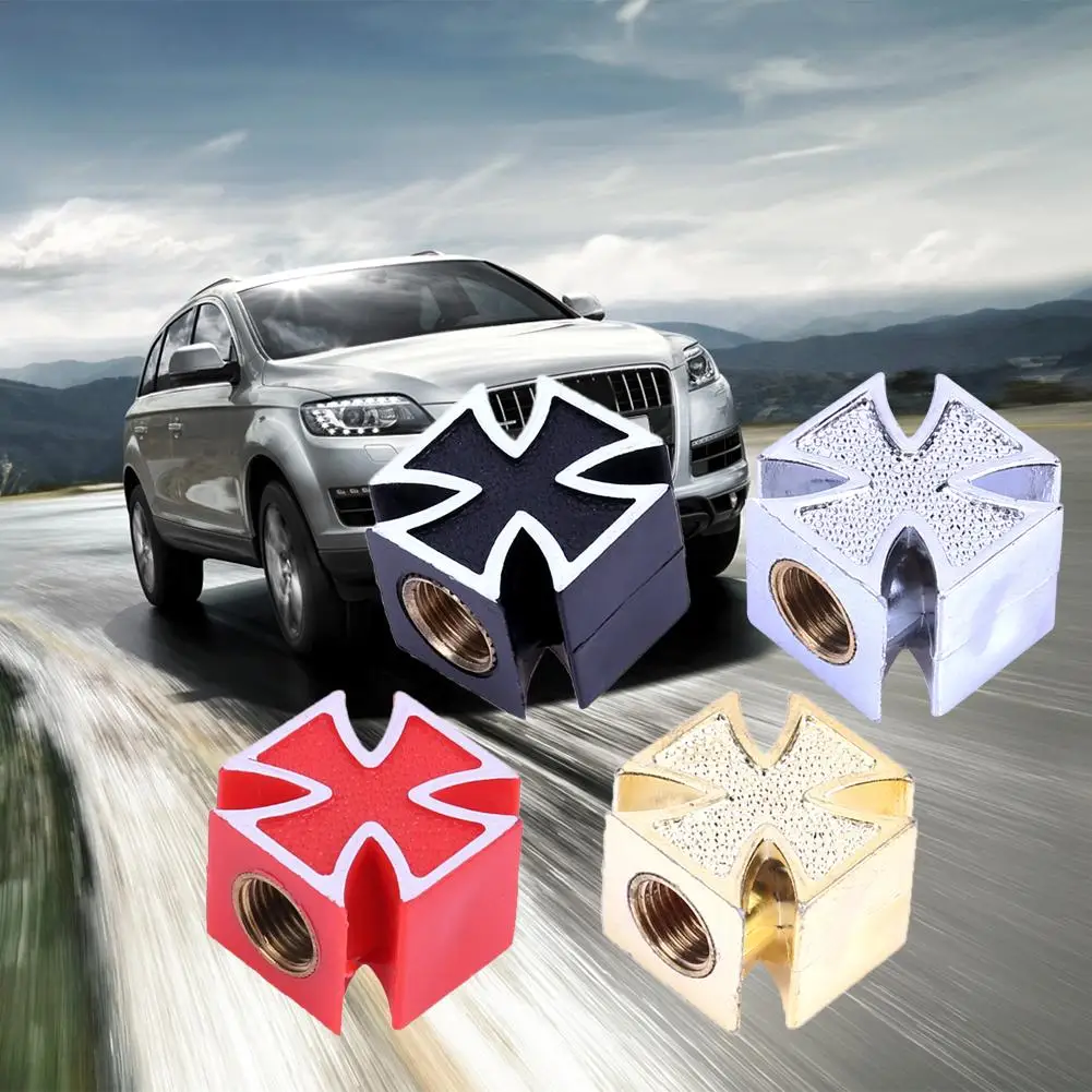 

4pcs Universal Cross Style Car Bike Tire Wheel Valve Caps Covers Auto dust valve stem Covers Bike Motorcycle ATV wheel Stem Caps