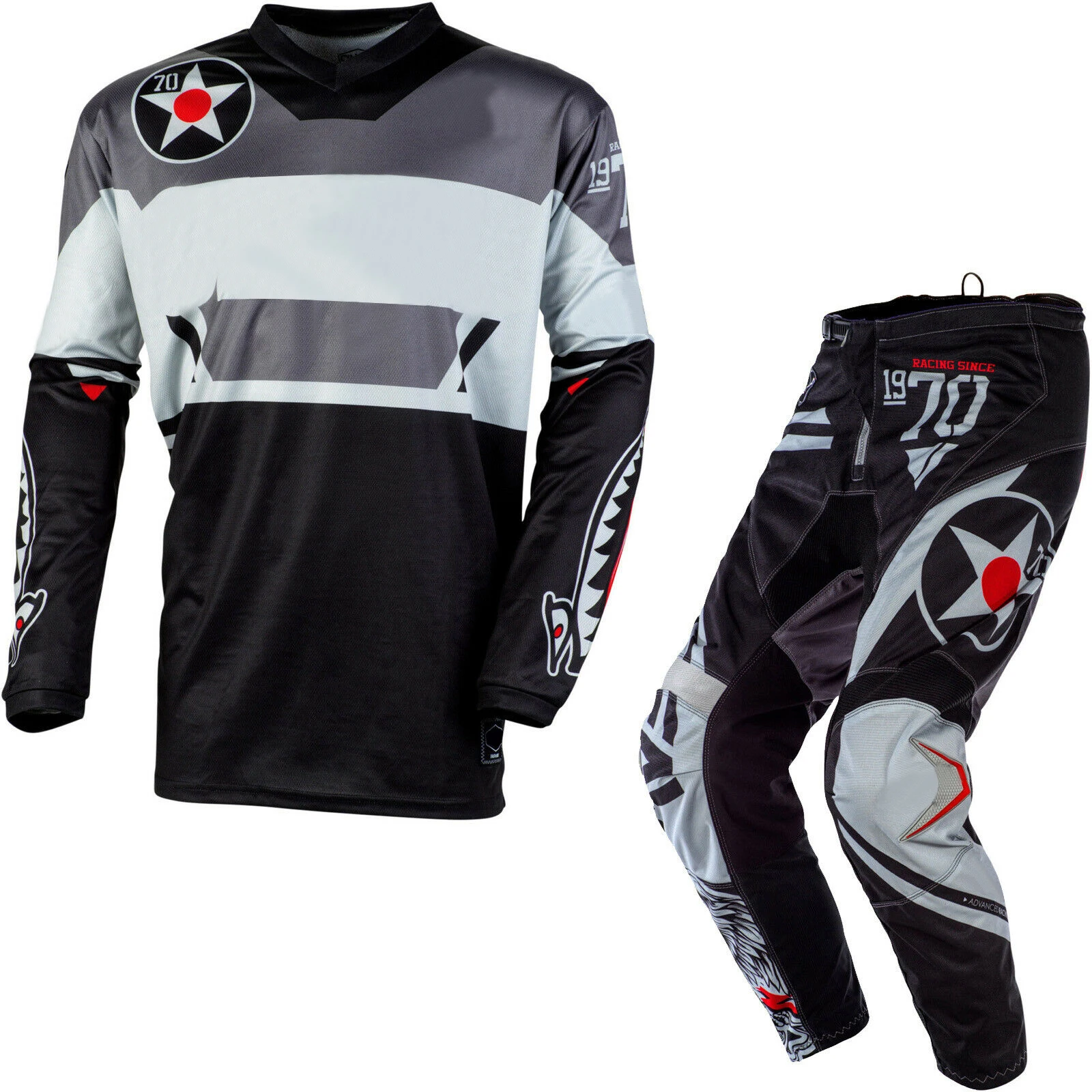 Grey Black MX/ATV/DH элемент Warhawk красный/синий Кроссовый велосипед MX Dirt gear Racing Jersey БРЮКИ КОМБИНИРОВАННЫЙ КОМПЛЕКТ - Цвет: Grey Black