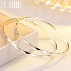 Женские круглые серьги-кольца DOTEFFIL, из стерлингового серебра 925 пробы с узором 3550 мм, бижутерия для помолвки и свадьбы