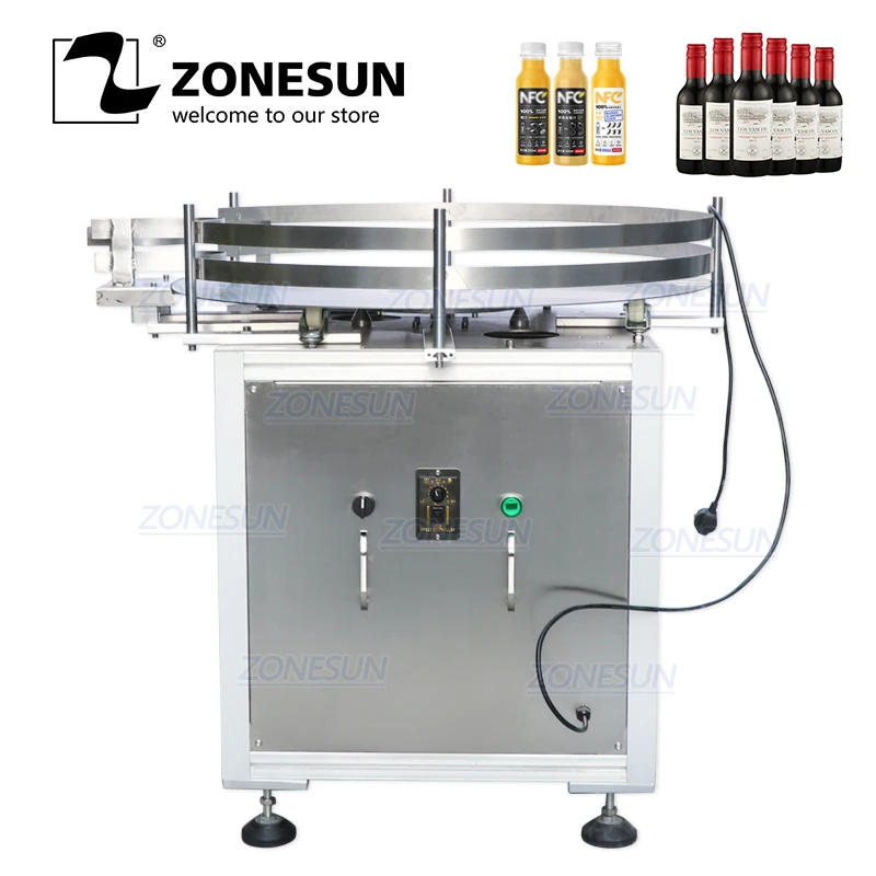 ZONESUN Automatic Round Rotating Plastic Glass Bottle Collecting Machine Food Packaging Sorting Turntable for Unscramble | Инструменты