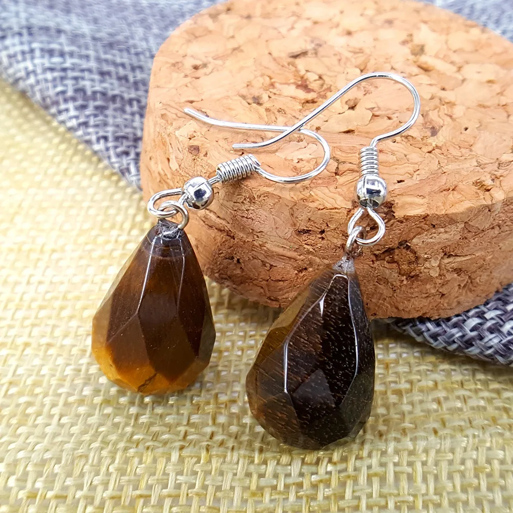 Популярные серьги в форме капли из натурального драгоценного камня для девушек