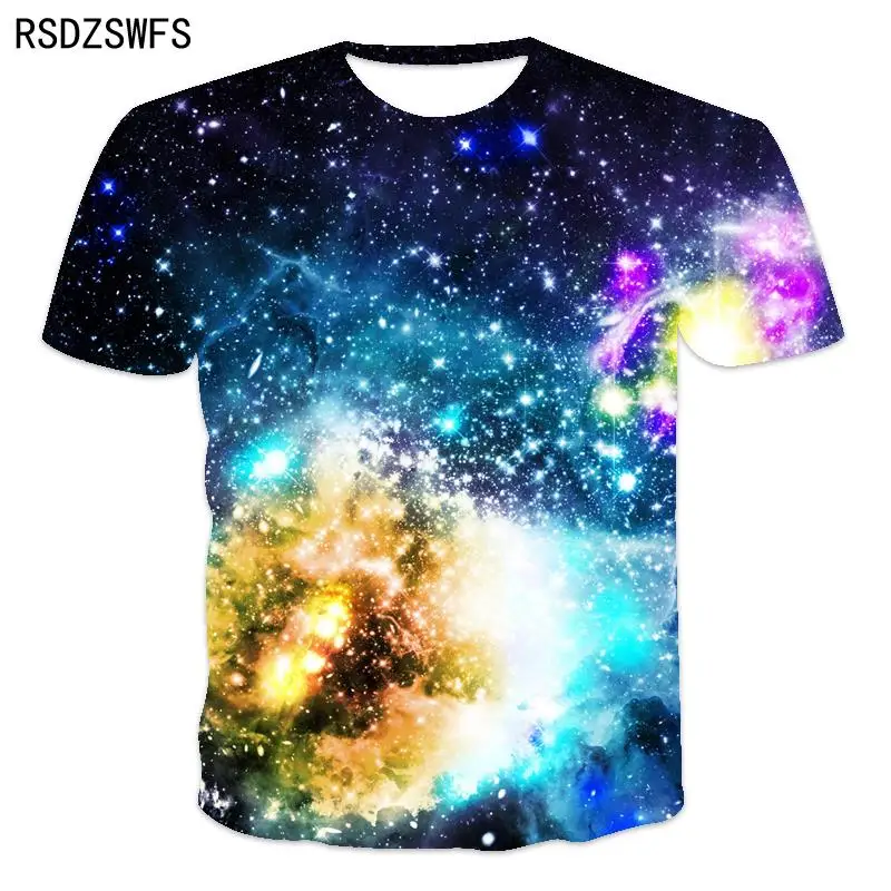 Мужская футболка с изображением звездного неба туманности Млечного Пути