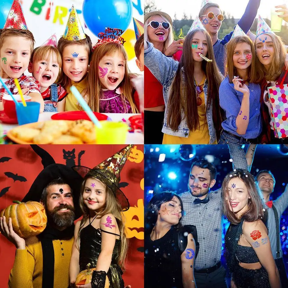 1 комплект татуаж татуировки наклейки ассорти пудра с эффектом блеска DIY