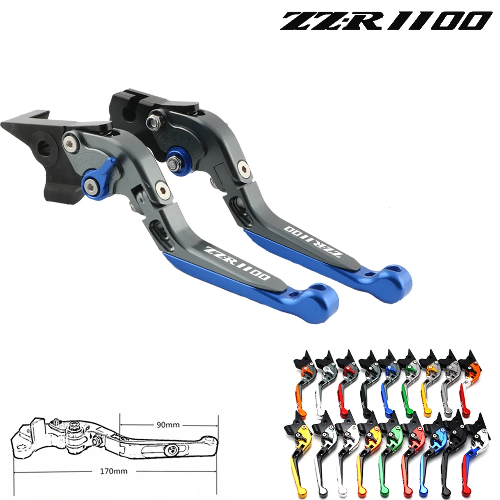 

For Kawasaki ZZR1100 Logo (ZZR1100) ZZR 1100 1990-1992 CNC adjustable folding type expandable motorcycle brake clutch lever