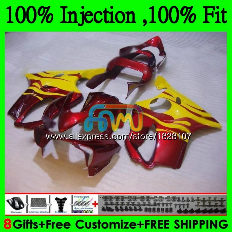 

OEM For HONDA CBR600 FS CBR 600F4i yellow flames 600 F4i 04 05 06 07 141BS.34 CBR600 F4i CBR600F4i 2004 2005 2006 2007 Fairings
