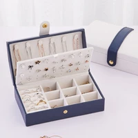portable jewelry box ring necklance ear ring braclet soft pu storage box jewelry organizer for travel business trip