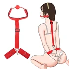 Секс-игрушки для женщин пар кляп для рта наручники для секса БДСМ бандаж ошейник Фетиш раб БДСМ игрушка секс качели, наручники