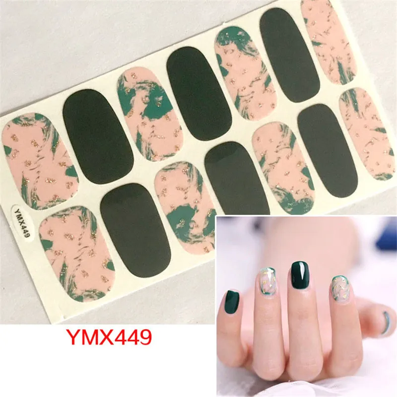 14 наконечников блестящие наклейки на ногти с полным покрытием сделай сам для