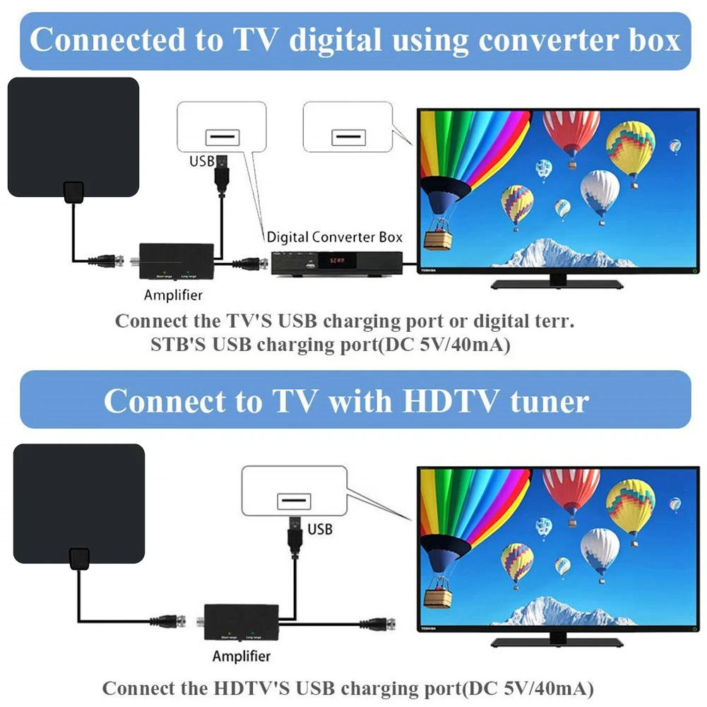 Телевизионная антенна 4K 1080P усилитель сигнала HD Digital TV для помещений диапазон 330