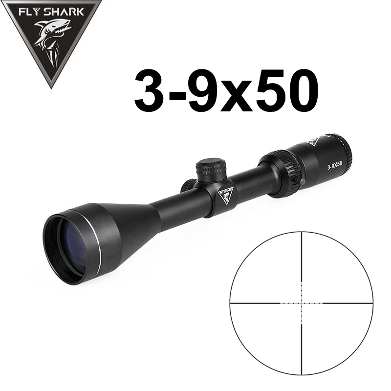 Fly Shark Rifle Scope 3x-9x50 прицел для охотничьей Винтовки 1 дюймов Размер трубки Черный для наружного охотничьего gs1-0334