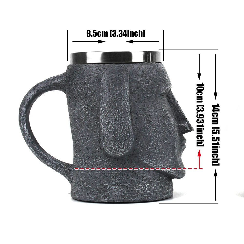 Tiki кружка с изображением коричневого пасхального острова Открывателем для банок