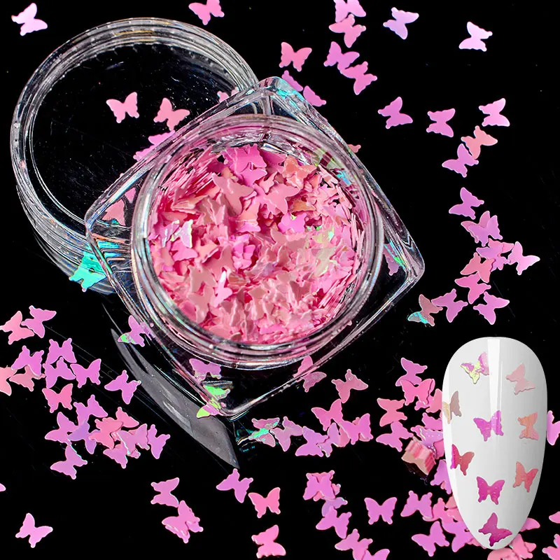 1 коробка голографические хлопья бабочки для дизайна ногтей|Блестки ногтей| |